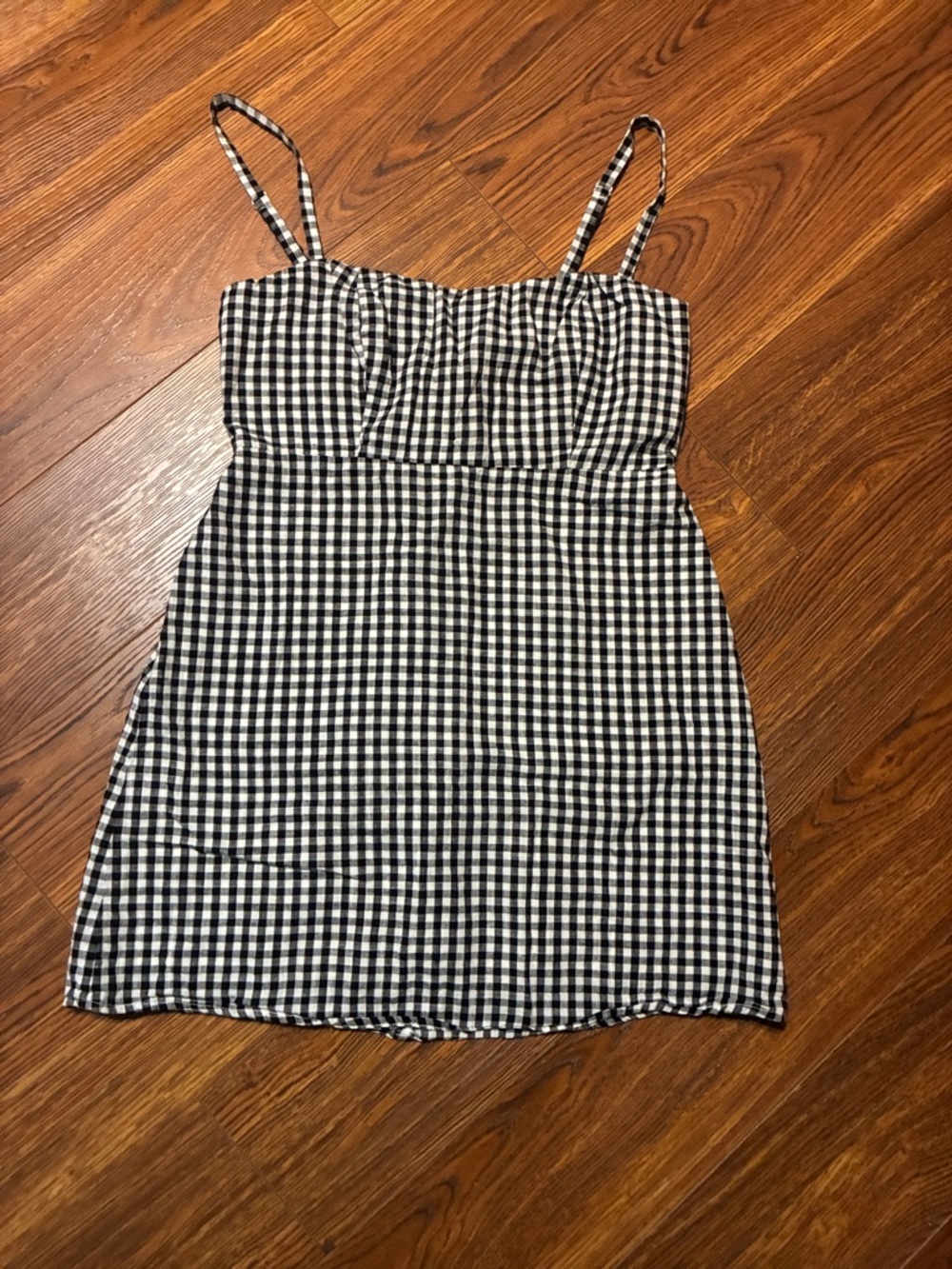 Black & White Gingham Spaghetti Strap Dress